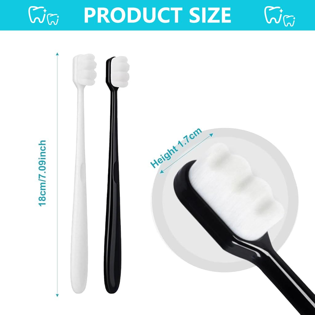 ZIBUYU Ultra Soft Toothbrushes for Sensitive Teeth with Wavy Bristles and PP Handle | Pack of 6