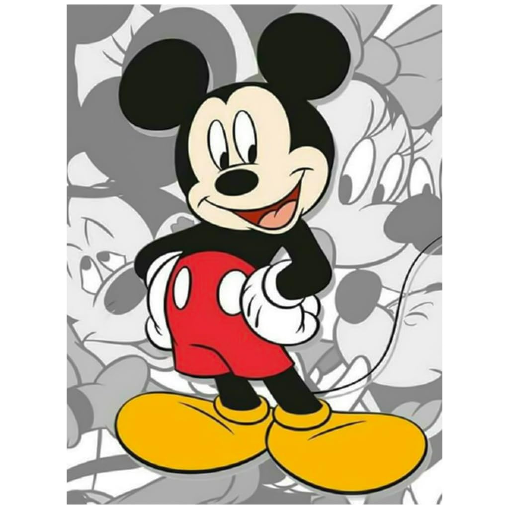 HASTHIP® Diamond Painting Kit, 12x16inch Mickey Mouse Diamond Painting, 5D Diamond Painting Kit for Adults & Kids, Very Suitable for Home Leisure and Wall Decoration, Gift for Kids and Adults