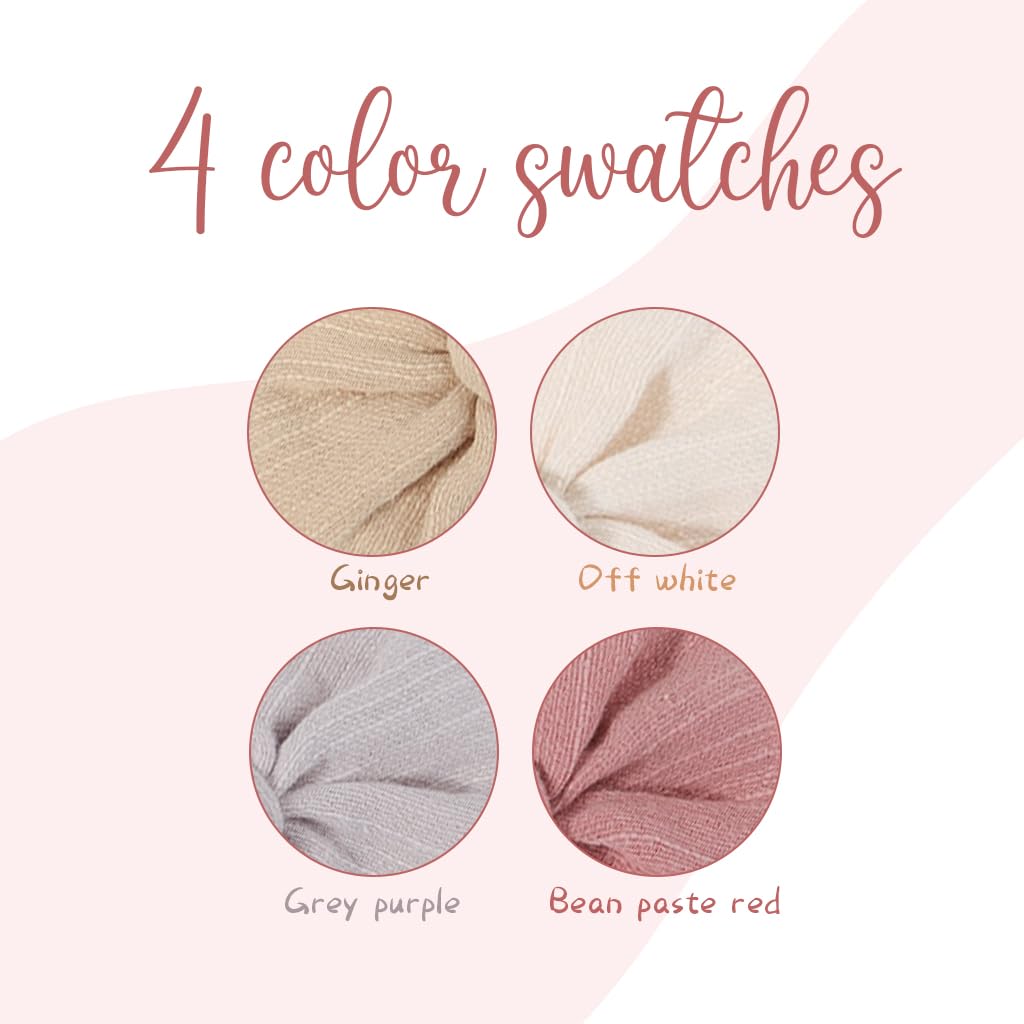 PALAY Baby Headband Set for Newborn Girls with Soft Elastic Nylon Bows | 4pcs Multicolor