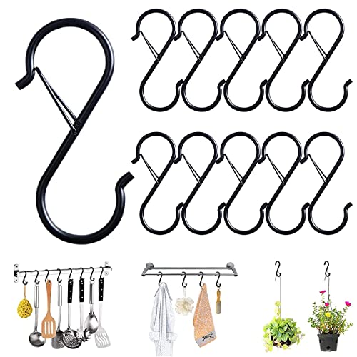 ELEPHANTBOAT® 10 Pack S Heavy Duty Metal Hooks with Bounce Back Buckle for Kitchen,Camping,Hanging Plant Pot