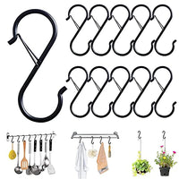 ELEPHANTBOAT® 10 Pack S Heavy Duty Metal Hooks with Bounce Back Buckle for Kitchen,Camping,Hanging Plant Pot