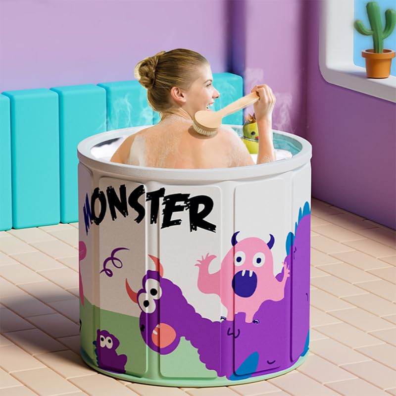 HANNEA Folding Bath Tub for Adult with 27 in Depth 10 Panel Design | PVC Portable Spa