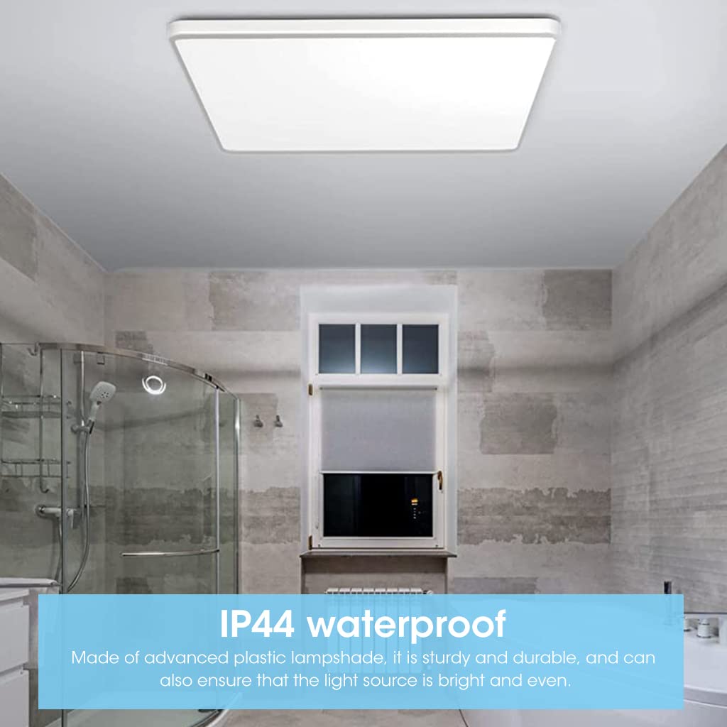 ELEPHANTBOAT LED Ceiling Light for Home and Office with 30×30cm Square Design | 24W 6500K Cool White ABS Fixture