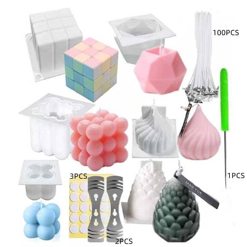 HASTHIP® Silicone Candle Molds Set for Candle Making