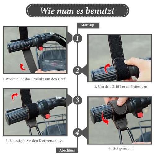 SNOWIE SOFT 2Pcs Hanging Hook for Pram Stroller Hanging Clip Adjustable PU Leather Pram Clip with Quick Release Carabiner Design Universal Attaching Buckle for Stroller, Bike, Pram, Pushchair
