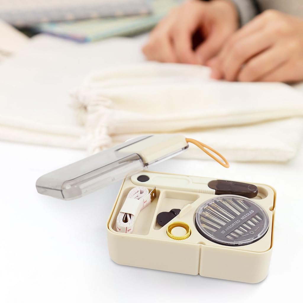 ELEPHANTBOAT Sewing Kit for Home and Travel with 15 Thread Colors | Compact Portable Box