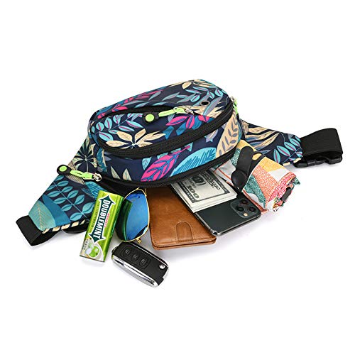 Gustave Waist Bag for Outdoor Running and Hiking with 32–51 in Adjustable Strap | Waterproof Nylon Geometric Blue Design