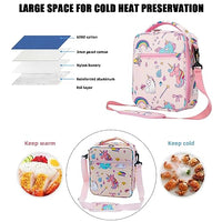 HASTHIP® Lunch Box Bag, Insulated Lunch Bags for Camping School Picnic, Portable Lunch Box Bag for Office Man Women Student Kids Bento Box Pouch, Pink