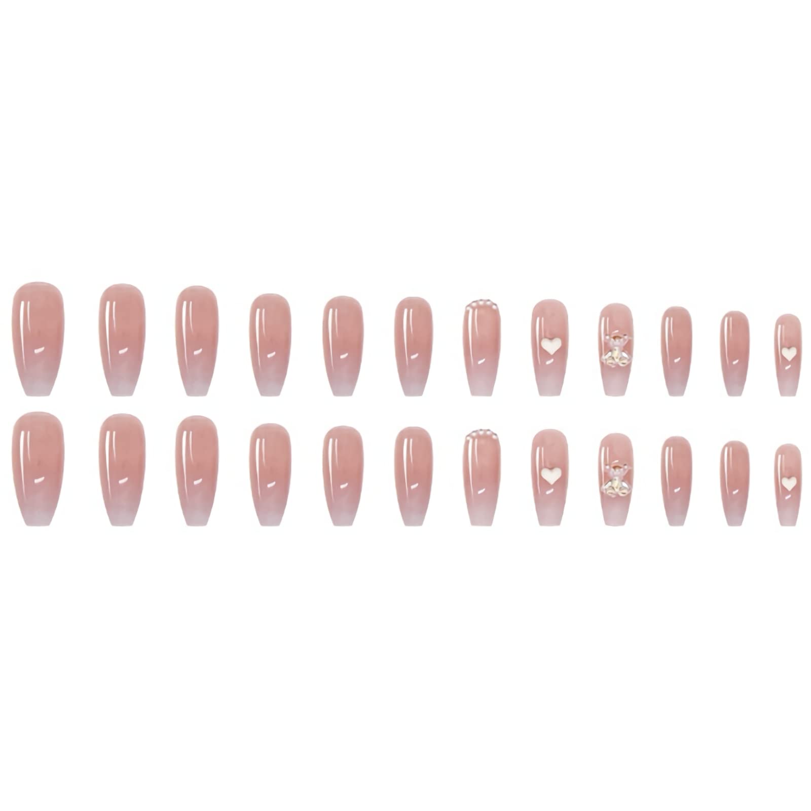MAYCREATE Press On Gel Nails for Daily or Party Wear featuring 24pcs Full Cover Nude French Style