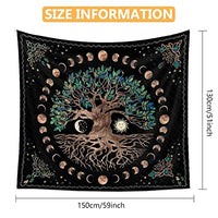 HASTHIP® Tree Of Life Tapestry Wall Hanging Wishing Tree Aesthetic Tapestries Psychedelic Wall Carpet Mystic Aesthetic Wall Tapestry (51Inch X 59Inch) (Multi-Colour)