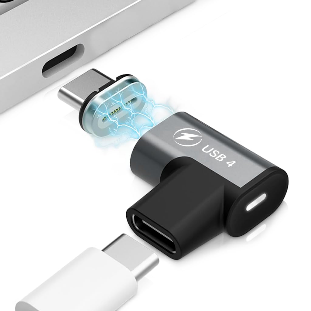 ZORBES USB C Magnetic Adapter with 240W Fast Charge and 90 Degree Breakaway | 40Gbps Data and 8K 60Hz Video Support
