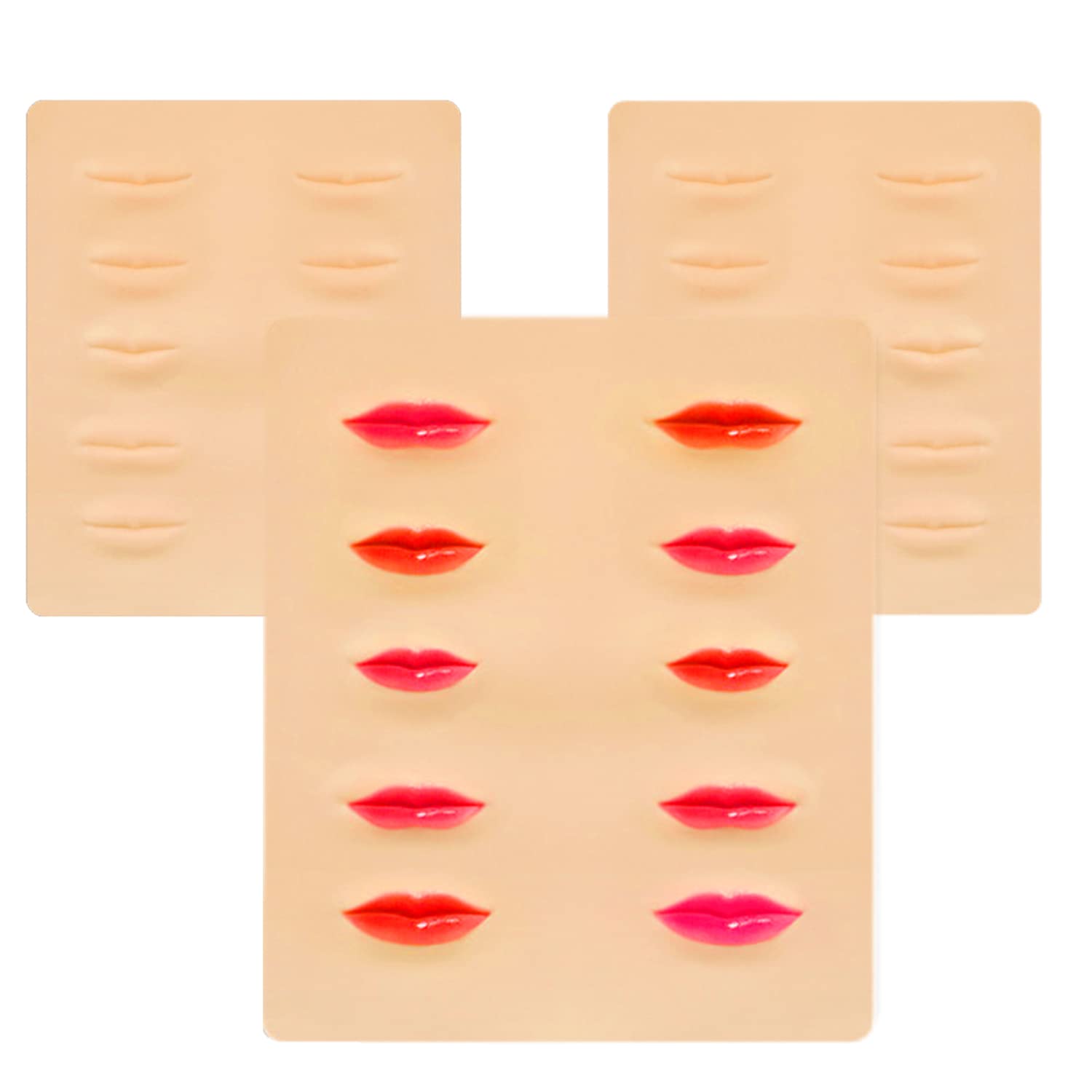 MAYCREATE Tattoo Practice Pad for Lip Tattoo Training with 3D Lip Shapes Silicone Skin 8.46x7.48 in