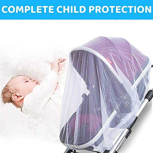 SNOWIE SOFT® Mosquito Net for Baby Carriage Stroller Pram Carriers Car Seats Cradles Plus Size for Kids 0 to 3 Year White 2 PCS