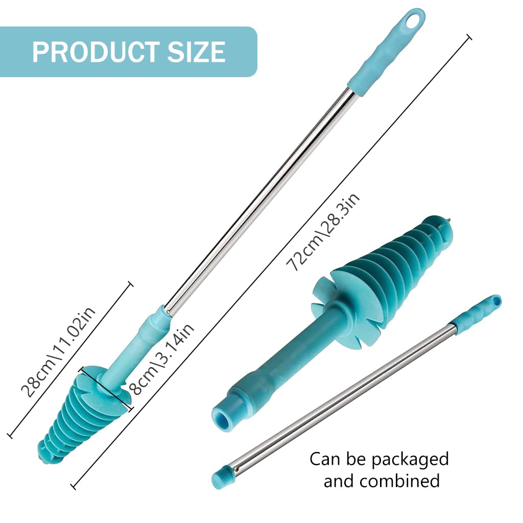 HASTHIP Flexible Toilet Plunger for Siphon-Type Toilets with Bendable Rubber Head and Stainless Steel Handle | Hygienic Deep-Clean Dredge Tool