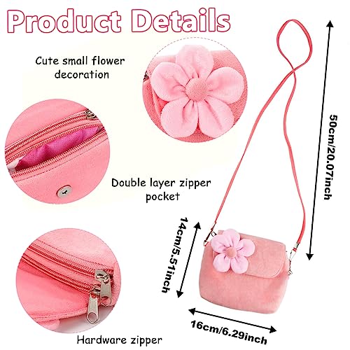 SANNIDHI® Kids Jewellery Set for Girls Plush Handbag Necklace Bracelet Ring Hairband Hair Clips Kit Cute Princess Party Costume Jewelry for 3-10 Years Old Birthday Christmas Gifts 2PCS