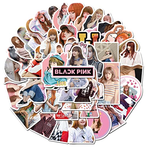 HASTHIP® 50 Sheet BLACKPINK Member Lisa Sticker Phone Case Sticker Decorative Stickers for Sketchbook, Laptop, Guitar Sticker, DIY Wall Decoration Sticker