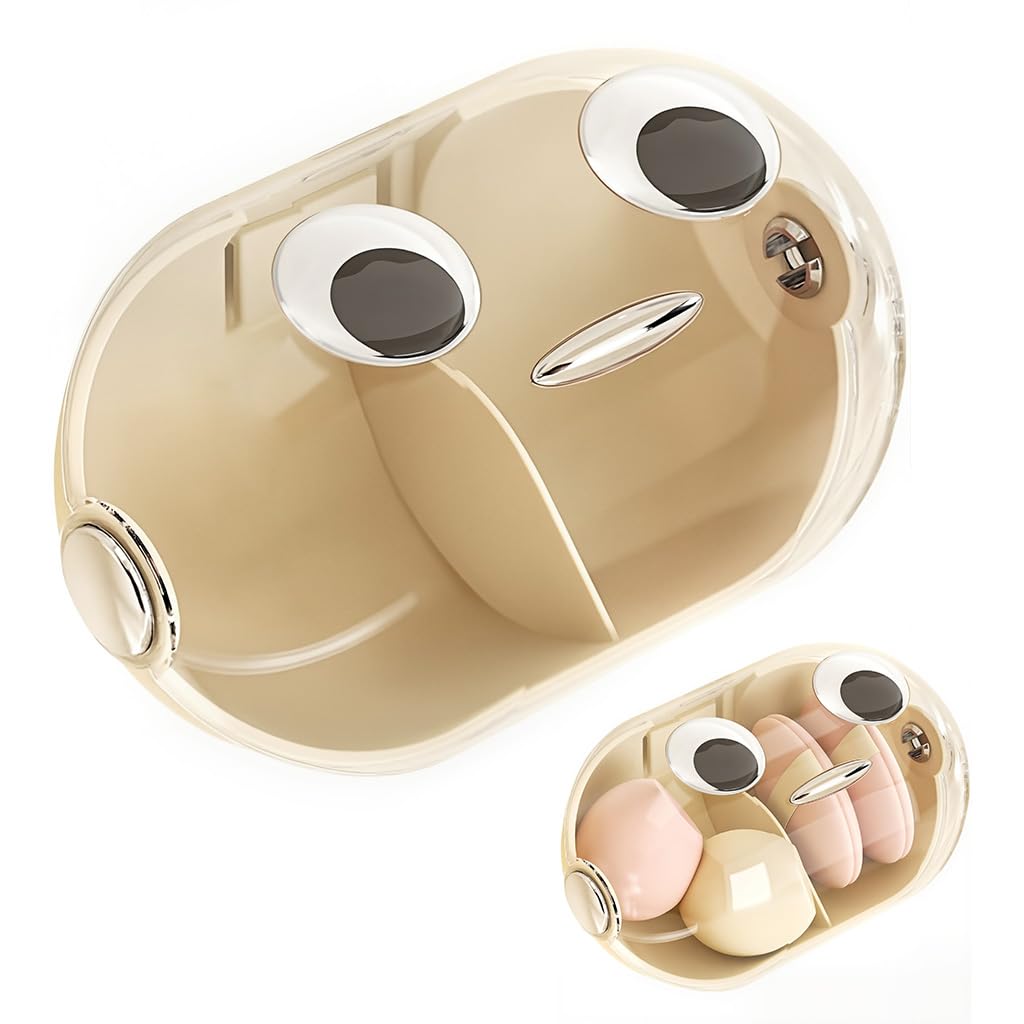 HASTHIP Sponge Blenders Storage Box for Makeup Accessories with Clear Sliding Hood 13.5x9cm