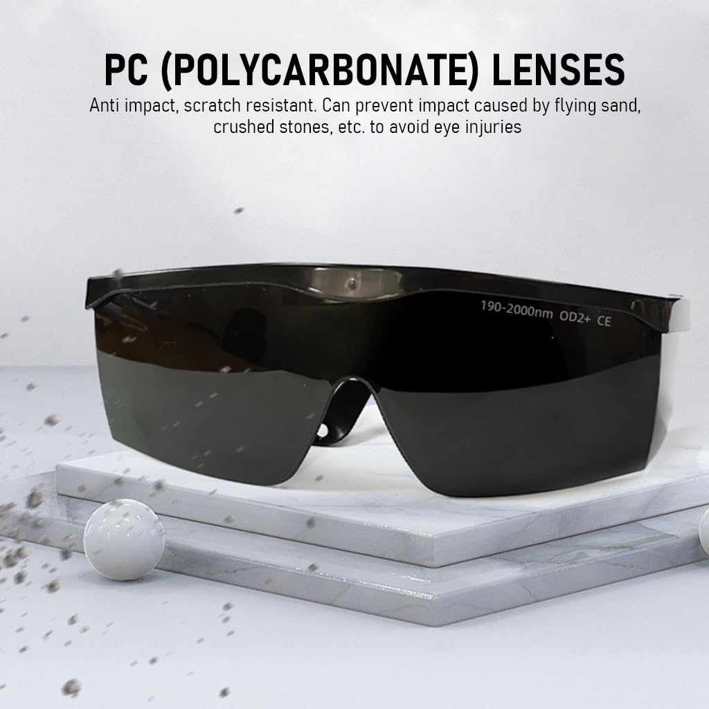 Serplex Laser Safety Glasses for IPL 190-2000nm Light with Adjustable Temples | Includes Wipe Cloth and Case