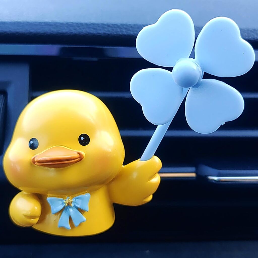 ZIBUYU Cartoon Car Dashboard Decoration for Air Vent with Resin Duck Diffuser | Unscented Customizable Gift