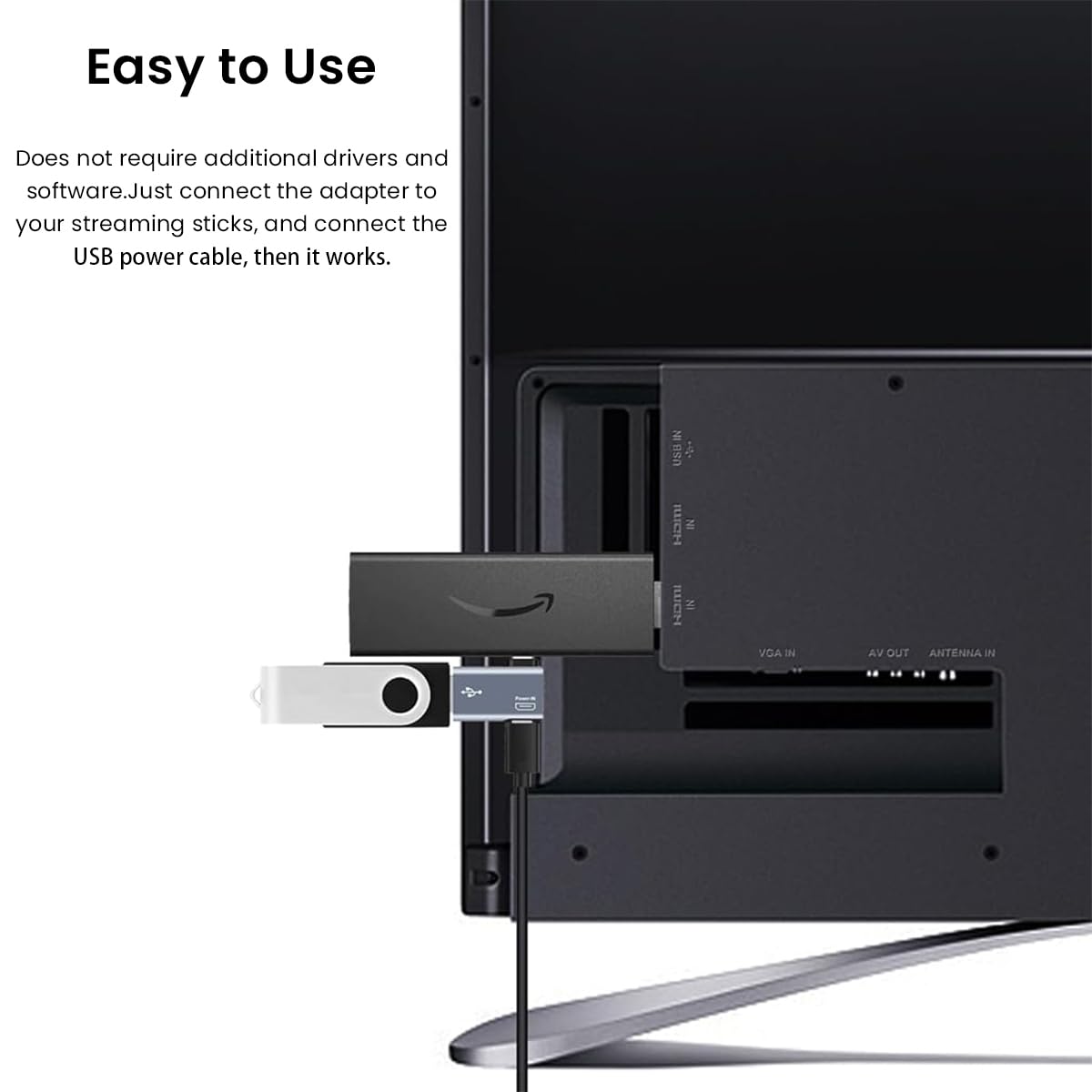 Verilux Micro to USB Adapter for Fire TV Stick 4K with Right Angle Design | OTG Cable for Android Devices