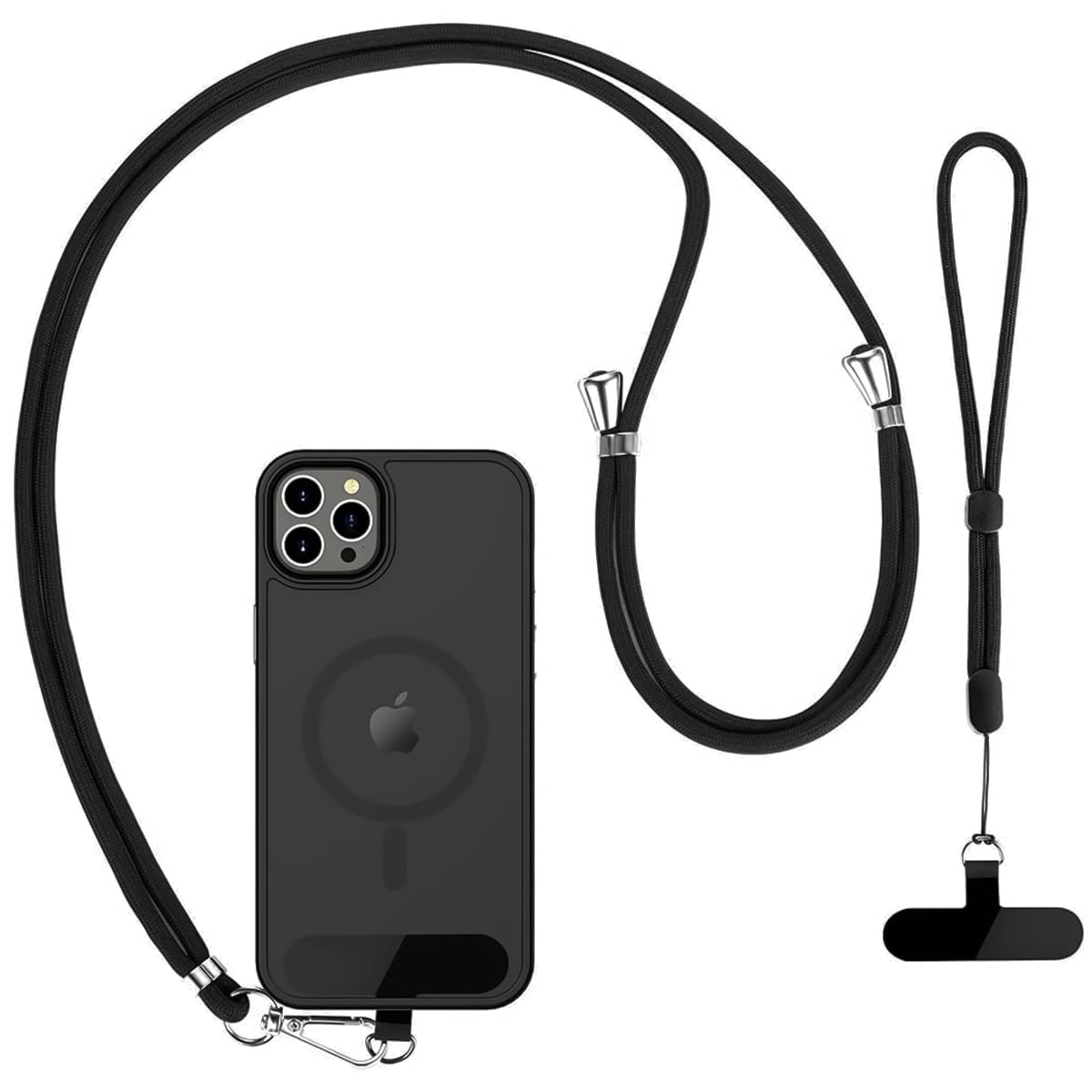 ZORBES Phone Lanyard for Phone Case Adjustable Phone Strap Set for All Phone Case Universal Phone Neck Strap and Wrist Strap for Phone With 2 Self-adhesive Inserts Phone Sling Not Includes Phone Case