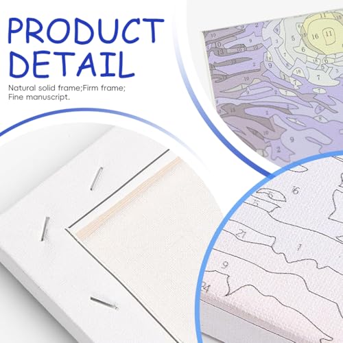 HASTHIP® DIY Art Paint Kit by Number Starry Night Painting Pre-Framed Canvas Oil Set Beginners 15.7x19.6 inches 3PCS