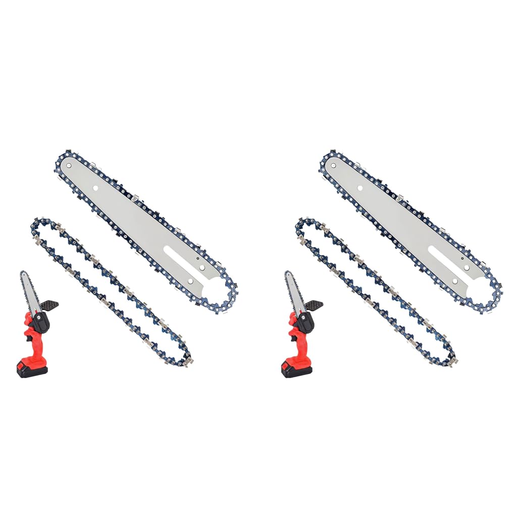 HASTHIP® 4PCS Chainsaw Saw Chain 6 Inches with Guide Rail Universal for Wood Cutting Tree Pruning