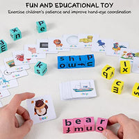 PATPAT® Spelling Games for Kids,Wooden Letters Learning Game with Flash Cards Learning Word Brain Toys, Sight Words Montessori Alphabet Learning Toy for Preschool Boys Girls Kids 3-8 Years Old