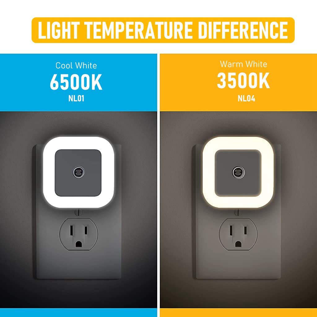 ELEPHANTBOAT LED Night Light 6 Pack for Home with Smart Light Sensor and Warm Glow | Plug and Play 0.5W Plug Lights