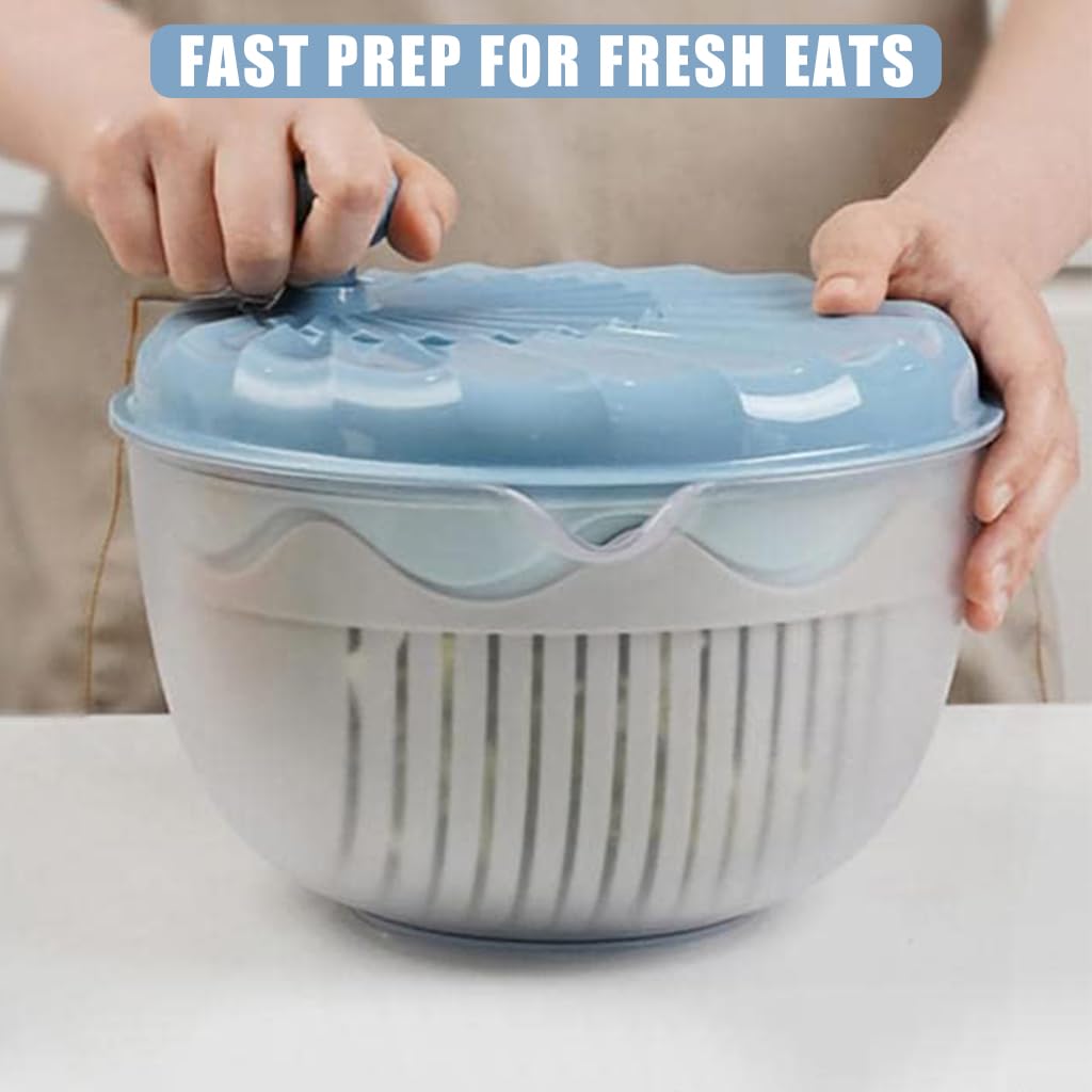 Supvox Salad Spinner for Washing and Drying Vegetables with One‑Touch Pump | BPA‑Free Bowl