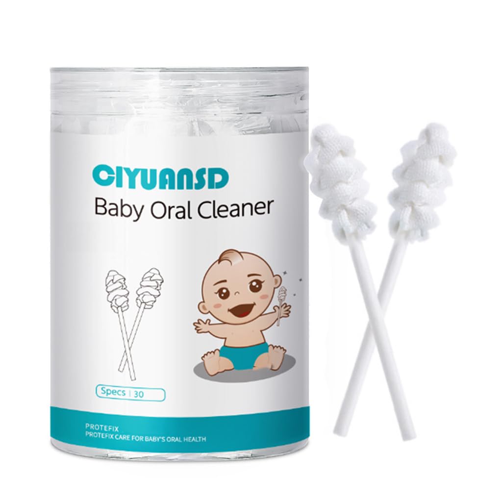 SNOWIE SOFT Disposable Oral Cleaning Sponge Swab for Baby and Adult Care 30 Count | Individually Wrapped Medical-Grade Soft Foam