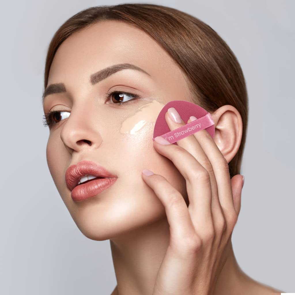 MAYCREATE 7Pcs Makeup Sponge Powder Puff Latex-free Makeup Puff Blender Sponge, Air Cushion Pads for Liquid Foundation, Cream, Powder, Concealer, Wet & Dry Dual Use(Pink)