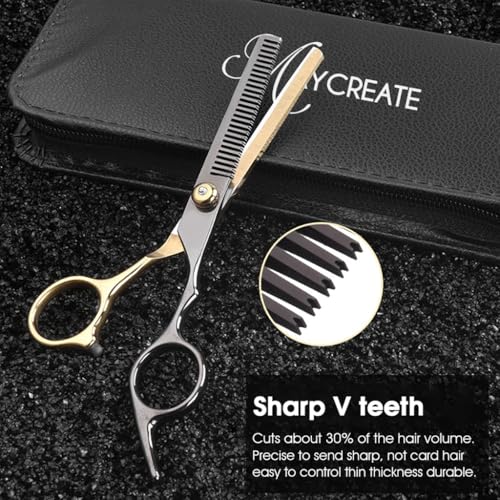 MAYCREATE® Hair Cutting Scissors for Men Stainless Steel Professional Salon Barber Hair Dressing Kit Haircut Dressers Scissor 2 PCS