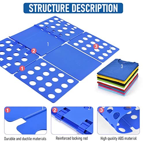 ZIBUYU Clothes Folding Board Quick Adjustable Clothing Flip Fold Time Saving Clothing Folding Board Handy and Neat Wardrobe Cloth Organizer T-shirt Folding Board, Long Sleeves, Shirt - 1