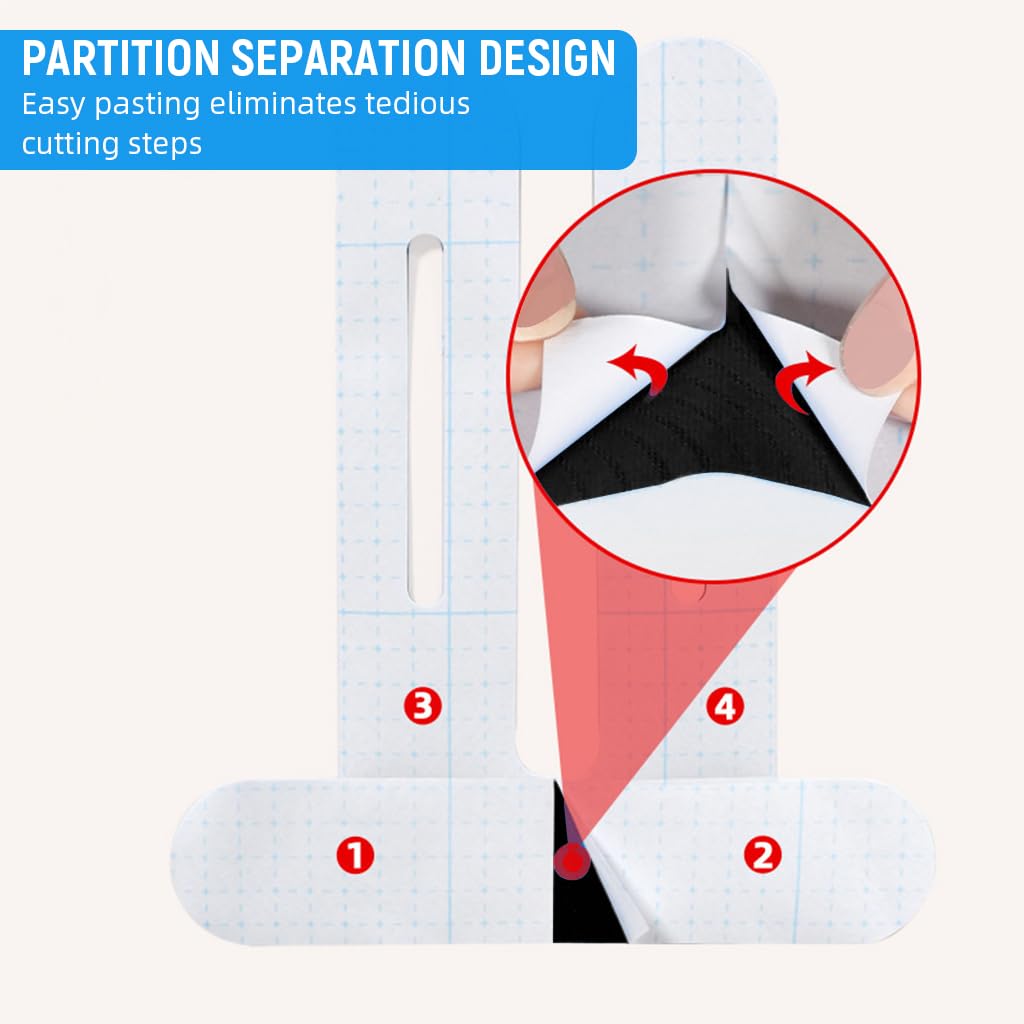 HANNEA Kinesiology Tape for Knee Pain Relief featuring T Shape Design and 10PCS Pack | Latex Free Elastic Support