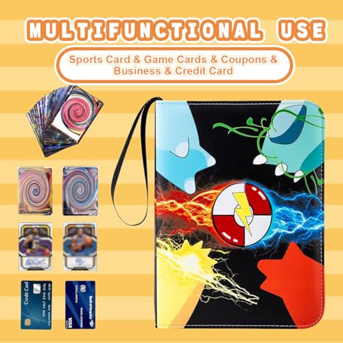 PATPAT® Pokemon Game Card Binder for 400 Cards Trading Holder Organizer Collection Bag Case Gifts for Kids Boys Girls 2 PCS