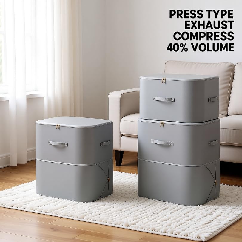 ZIBUYU Self Compression Organizer Bag for Home and Travel with Reinforced Fabric | Space Saving Design