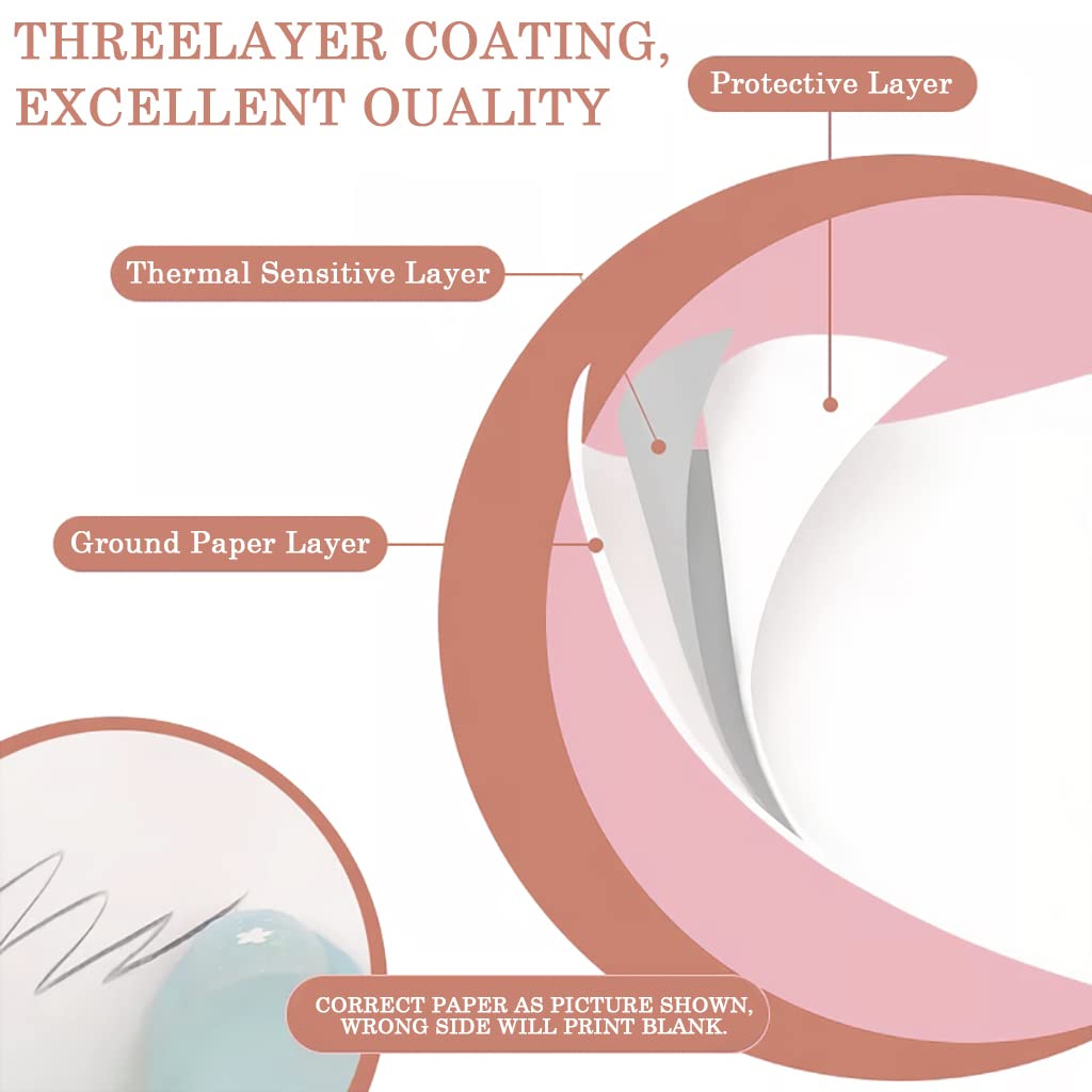 ZEITEL Mini Bluetooth Thermal Label Printer for Android iOS with 13 Rolls 57x25mm | Blue Inkfree Printing