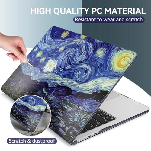 ZORBES® Compatible with MacBook Air 13.6 Inch A3240, Laptop Case Cover Fashion Starry Artistic Shell Case with Matching Keyboard Protective Stickers, Fits 2023 A2681 M2 2024 A3113 M3
