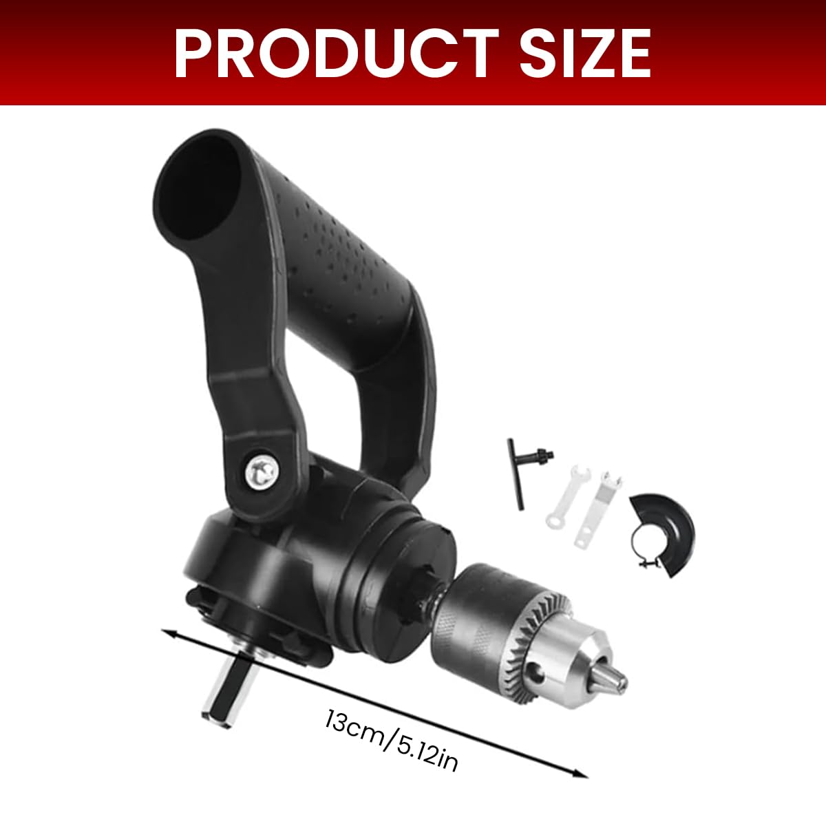 Serplex Right Angle Drill Attachment for Tight Spaces with 1.5mm–10mm Clamping Range | Ergonomic Handle for Power Drills