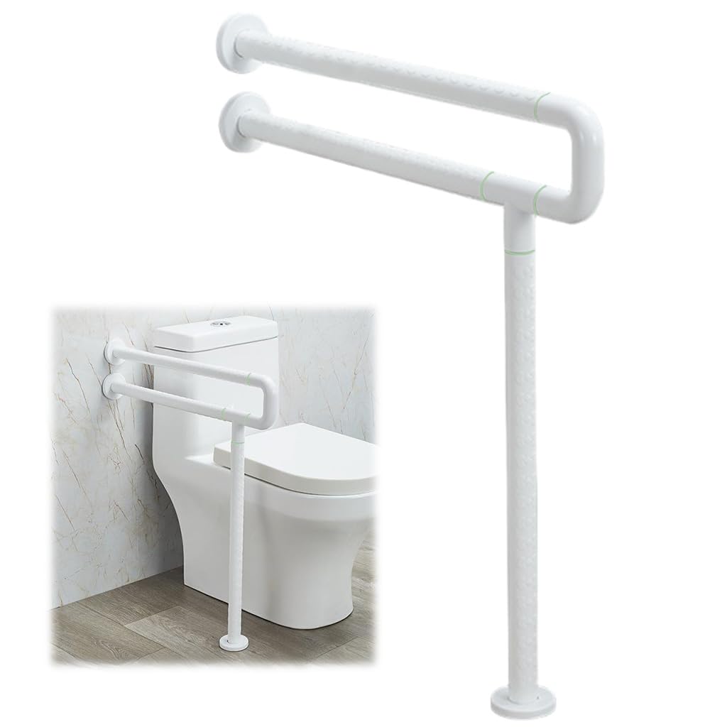 HANNEA Safety Grab Bar for Toilet with 268lbs Capacity and Foldable Screw-Fixed Design | Adjustable Aluminum Alloy Handrail for Elders