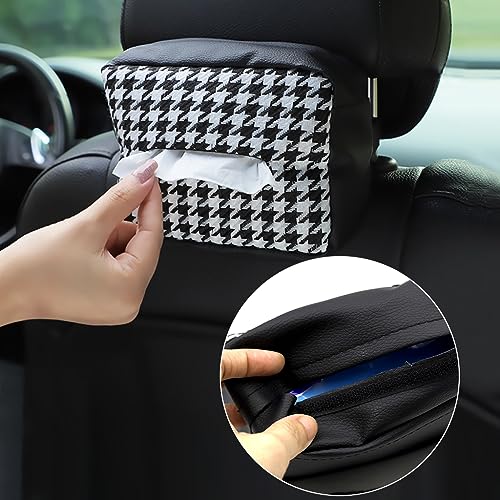 ZIBUYU® Car Tissue Box Cartoon Tissue Paper Holder Tissue Organizer Plush Car Tissue Box with Quick Release Buckle, Cartoon Tissue Paper Holder for Car, Home, Office