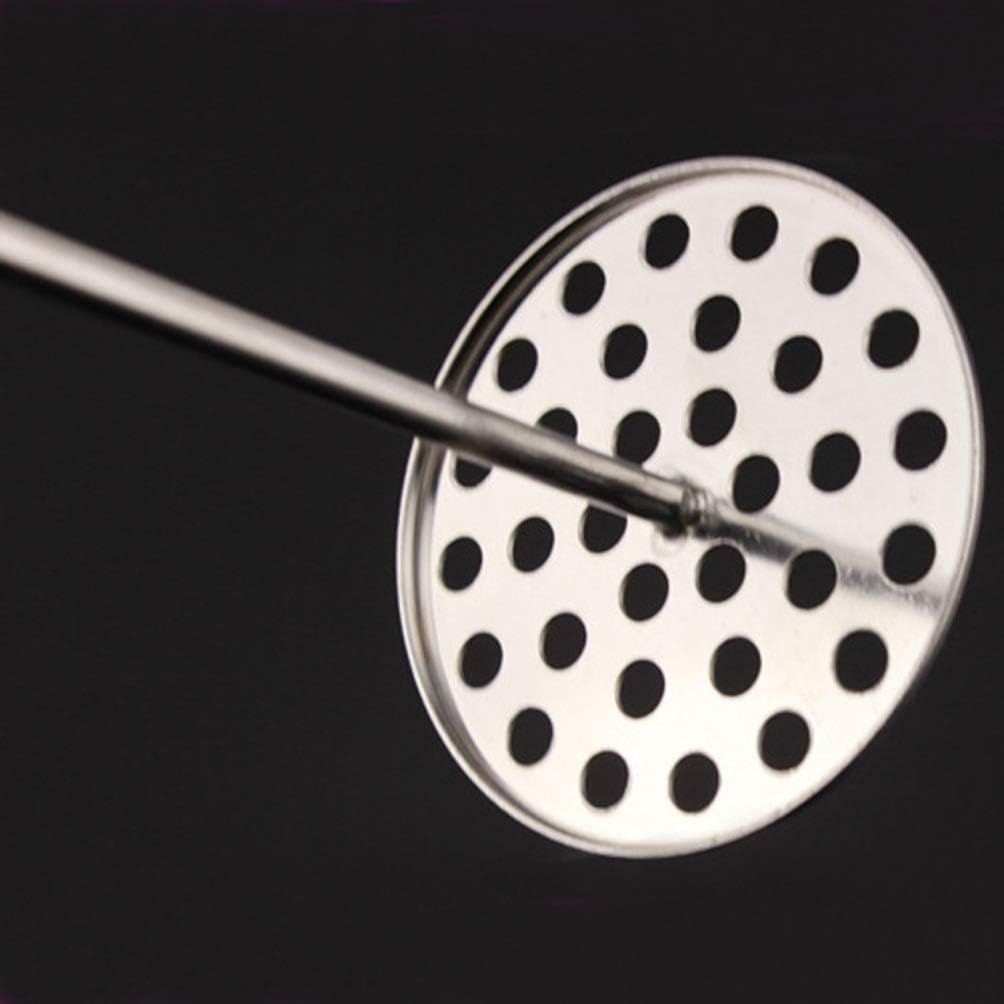 ZIBUYU Potato Masher for Kitchen with Comfortable Grip and Perforated Stainless Steel Head