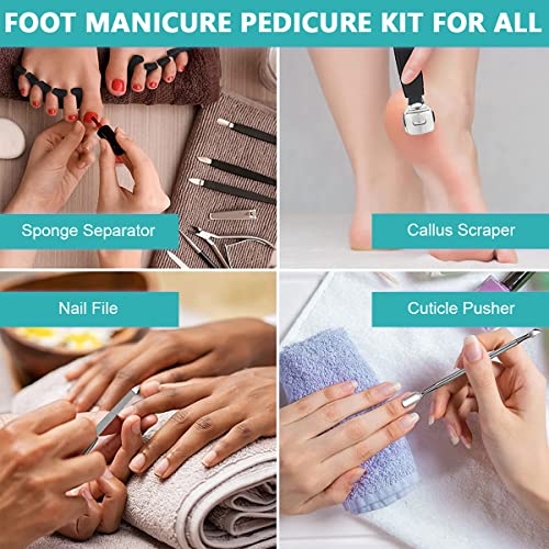 ZIBUYU® 26 in 1 Pedicure Kits,Portable Manicure Machine,Pedicure Tools for Feet Stainless Steel,Portable Scraper Pedicure Rasp Tools, Foot Care for Nail Repair tool