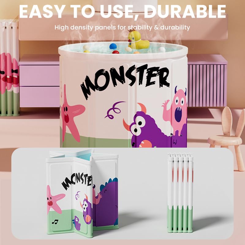 HANNEA Folding Bath Tub for Adult with 27 in Depth 10 Panel Design | PVC Portable Spa