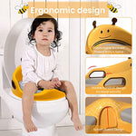 SNOWIE SOFT® Potty Training Seat for Kids 1+ Years Old Kids with Soft PU Cushion and Safe Handles, Toilet Seat for Boys Girls with Non-Slip and Splash Guard, Potty Seat Detachable Training Seat Sheet