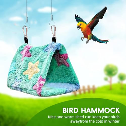Qpets® Birt Nest for Cage Hanging Plush Bird Nest Winter Warm Bird Hammock for Cage Bird Cage Bird Nest Small Pet Bed for Parakeet Budgies Cockatiels Lovebird Cockatoo Finch