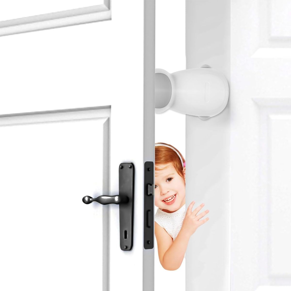 SNOWIE SOFT Door Stopper for Baby Safety featuring Flexible Arm and Self Adhesive 4pcs Set