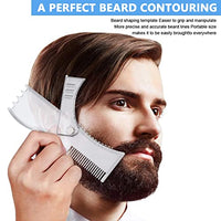 Venzina® Beard Shaper for Men, Beard Styling Tools Kit with Adjustable Beard Shaping Template, 3 Folding Razors and Barber Pencil & Many Styles Hair and Beard Stencil Guide for Perfect Line Up