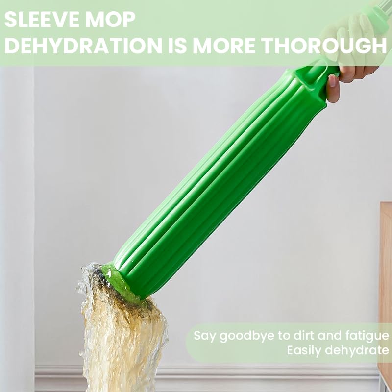 Supvox Microfiber Floor Cleaner for Wooden and Tile Floors with Push Pull Sleeve Wring Mop and 2 Spare Heads